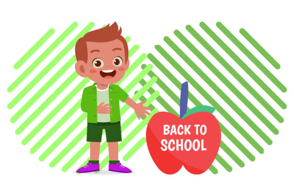 Back to School Boy Poster Circle Art Graphics