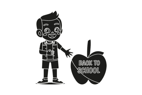Back to School Boy Poster Silhouette Graphics