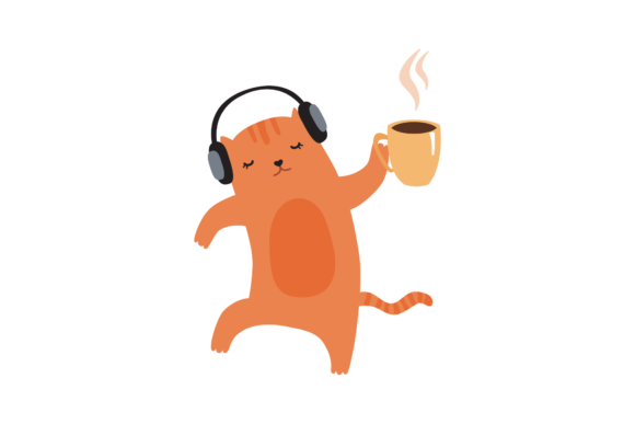 Back to School Cat and Music Tea Morning Graphics