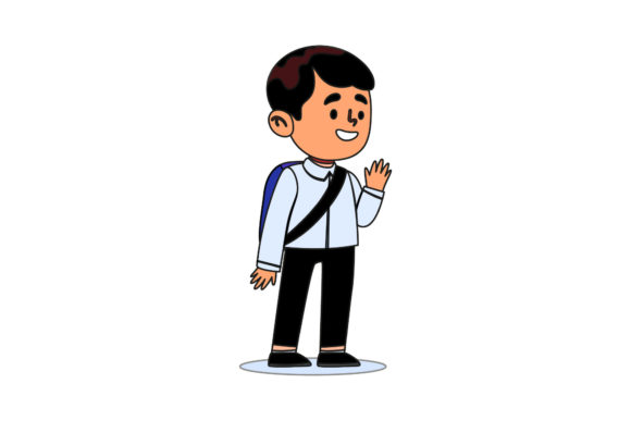 Back to School Character Outline Style