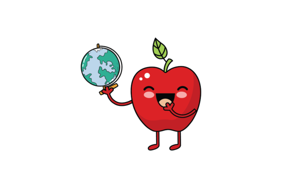 Back to School Kawaii Apple Globe Svg Graphics
