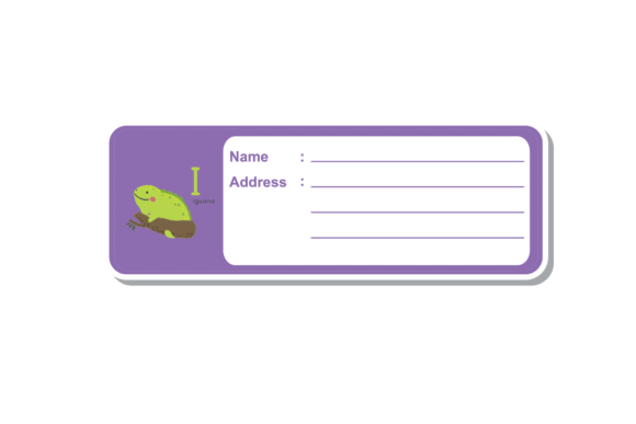 Back to School Label Book Animal Iguana
