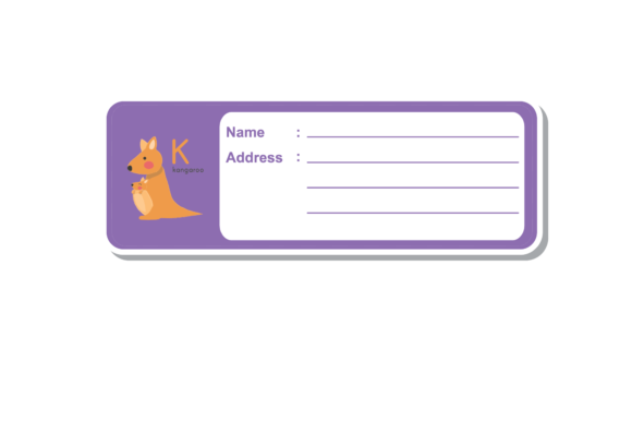 Back to School Label Book Animal Kangaro: Graphics & Illustrations
