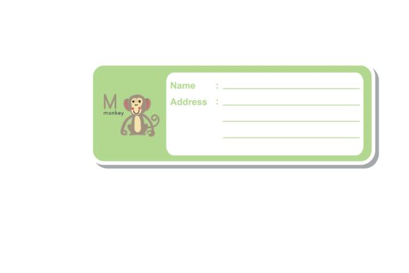 Back to School Label Book Animal Monkey: Graphics & Illustrations