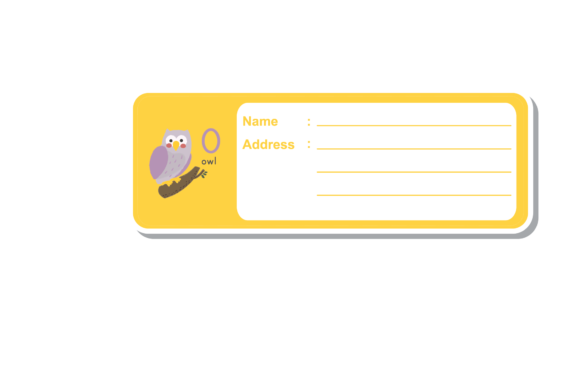 Back to School Label Book Animal Owl Graphics