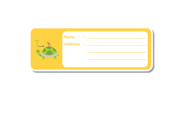 Back to School Label Book Animal Turtle: Graphics & Illustrations