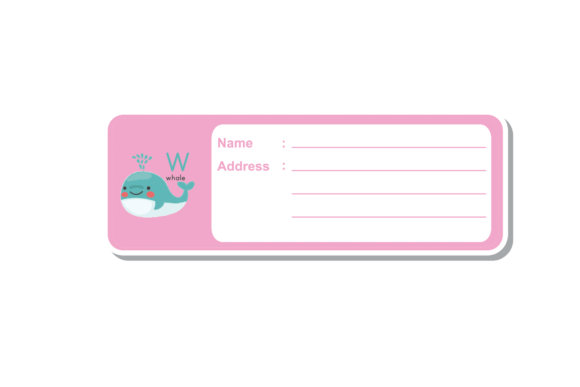 Back to School Label Book Animal Whale Graphics
