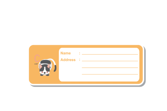 Back to School Label Name Animal Cat Svg Graphics