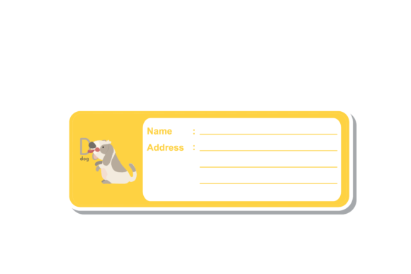 Back to School Label Name Animal Dog: Graphics & Illustrations