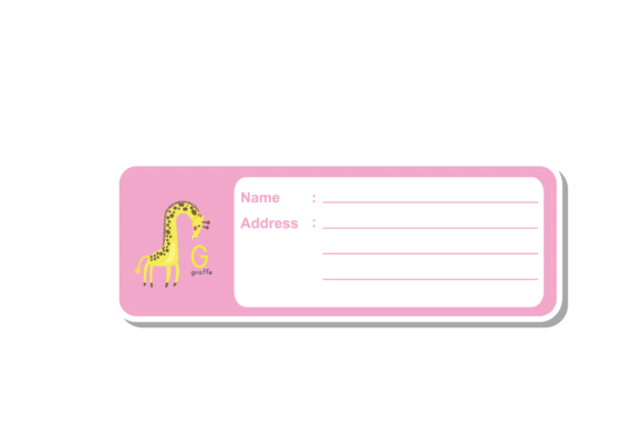 Back to School Label Name Animal Giraffe: Graphics for Creative Projects