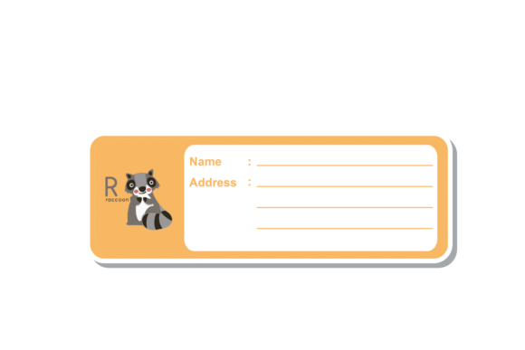 Back to School Label Name Animal Raccoon
