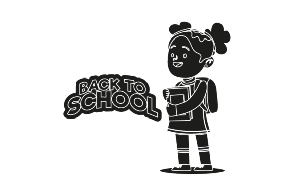 Back to School Poster People Black Graphics