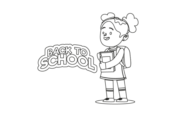 Back to School Poster People Outline Graphics