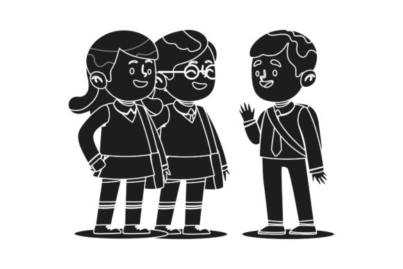 Back to School Set Student Silhouette