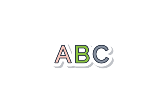 Back to School Stickers Abjad ABC Svg