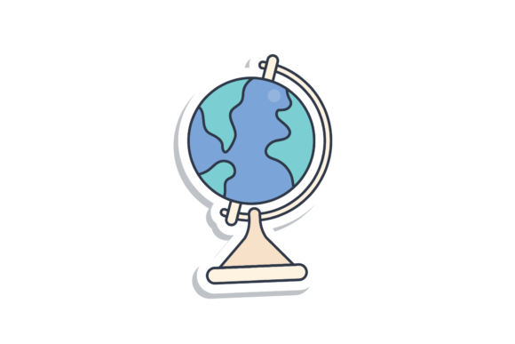 Back to School Stickers Globe Svg Graphics