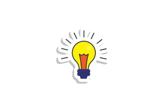 Back to School Stickers Lamp IDE Icon Graphics