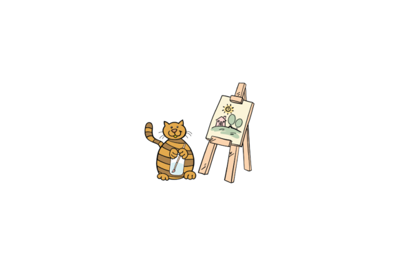 Cat Back to School Painting Svg: Graphics and Illustrations for Real Projects