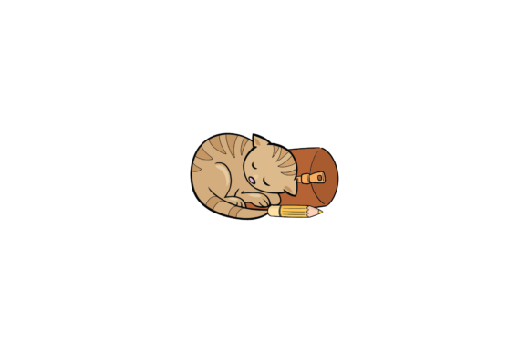 Cat Back to School Sleep Pencil Case Svg