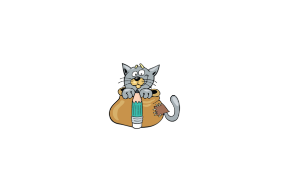 Cat Back to School Stationery Pencil Svg
