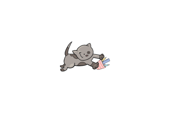 Cat Back to School - Stationery Svg