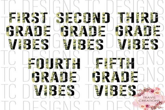 Distressed Camo Back to School Bundle: Graphics & Illustrations for Real Projects